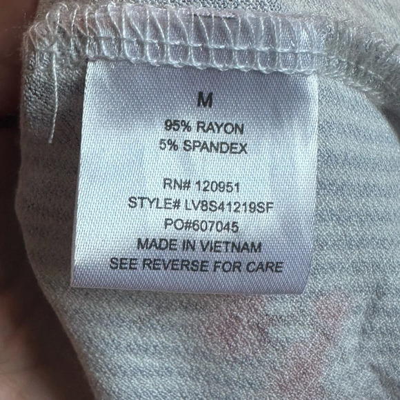 Olive & Oak Light Blue Stripe Floral Off the Shoulder Tie Medium Blouse NWT - Picture 4 of 7